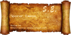 Sporer Emese névjegykártya